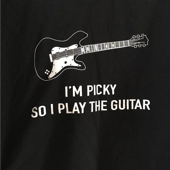 Black Long Sleeve Guitar Graphic Tee - Picture 2 of 5